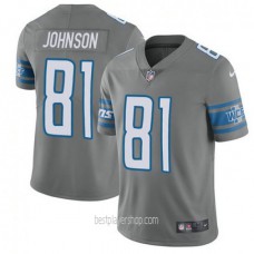 Calvin Johnson Detroit Lions Youth Game Steel Color Rush Jersey Bestplayer